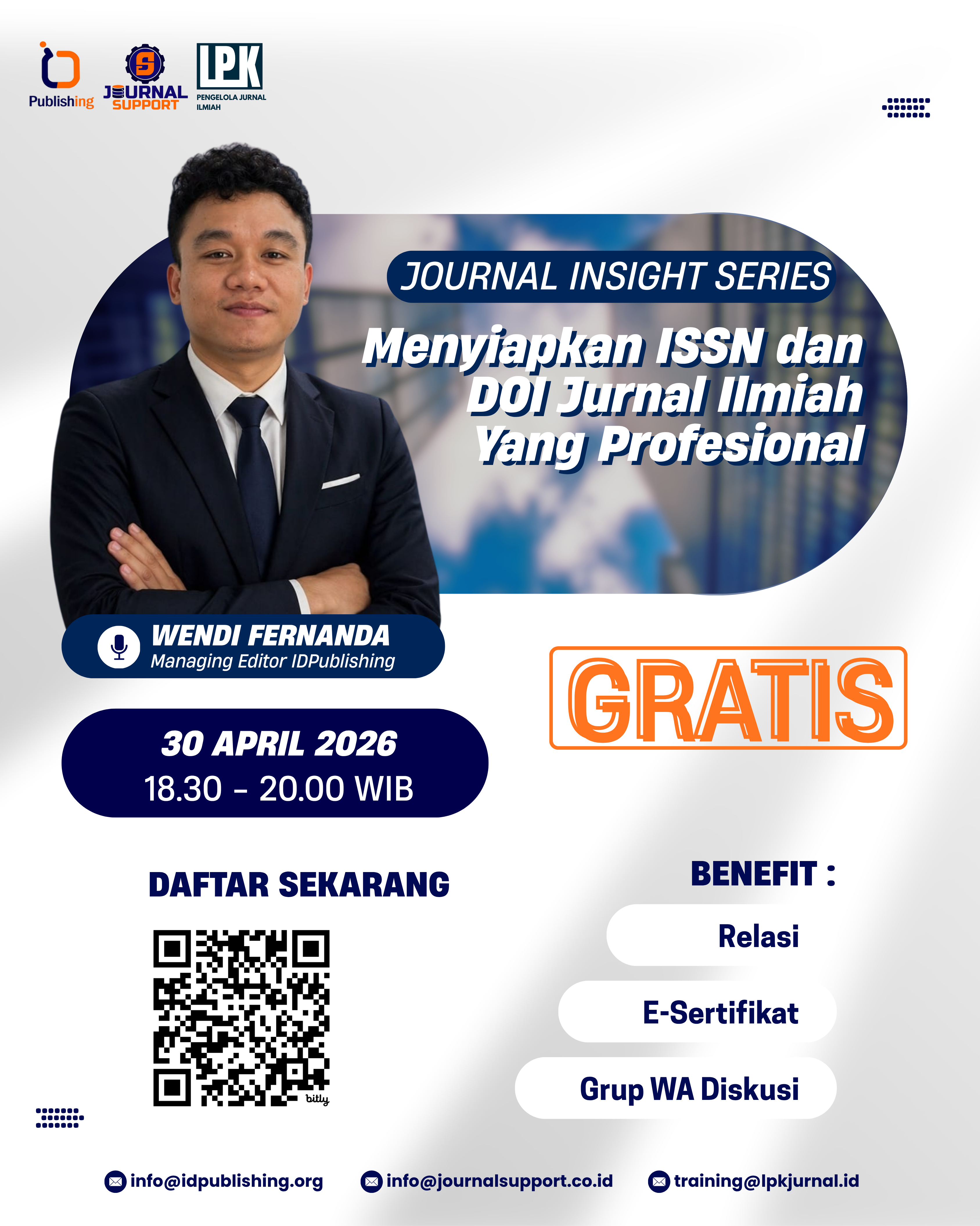Pelatihan Journal Insight Series tentang ISSN dan DOI untuk jurnal ilmiah profesional